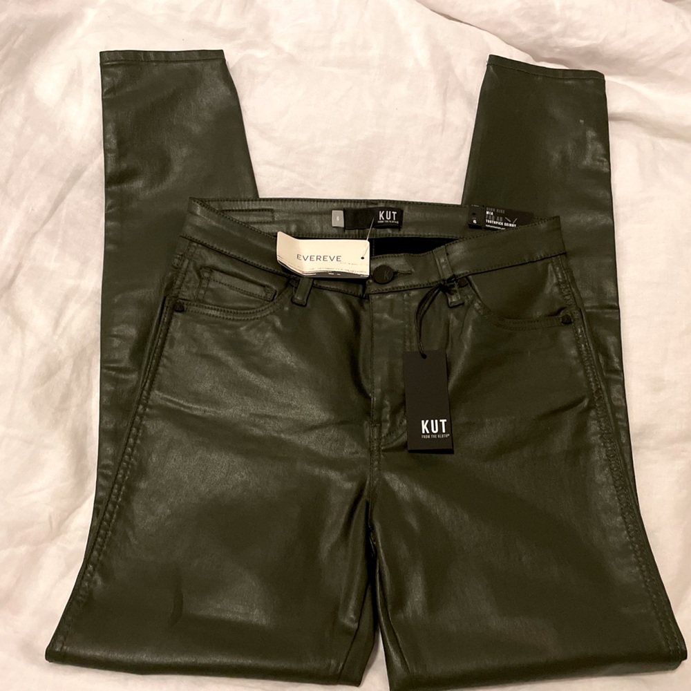 NWT Kut coated jeans in green